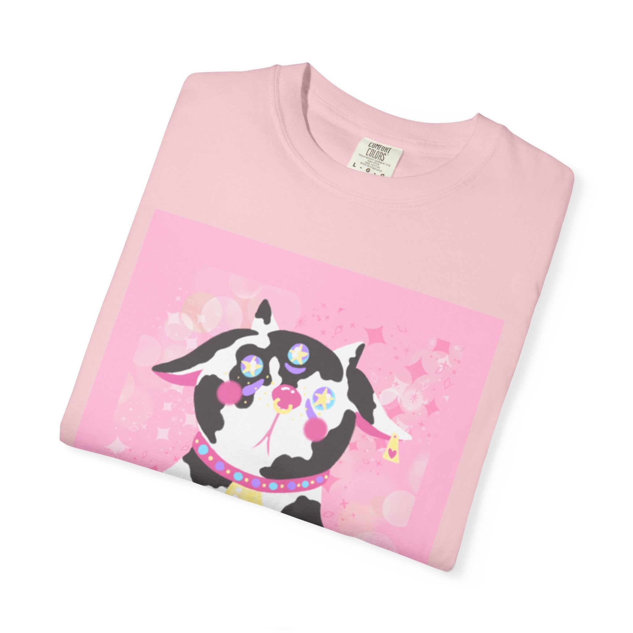 Cute Kawaii Cow Plush Graphic T-Shirt — Pink Pastel Farm Animal Tee