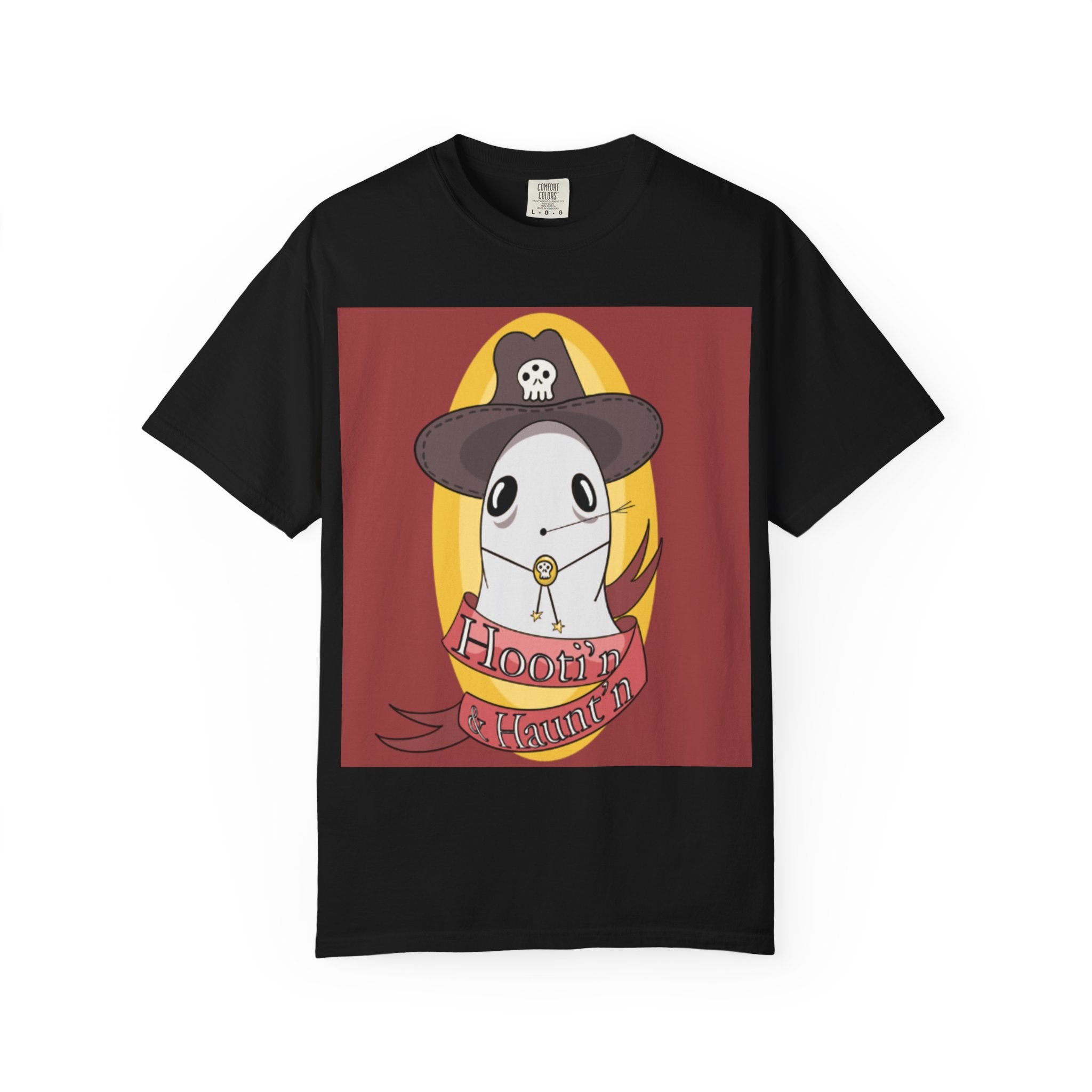 Ghost cowboy T‑Shirt — "Hootin' Halloween" Cute Spooky Tee