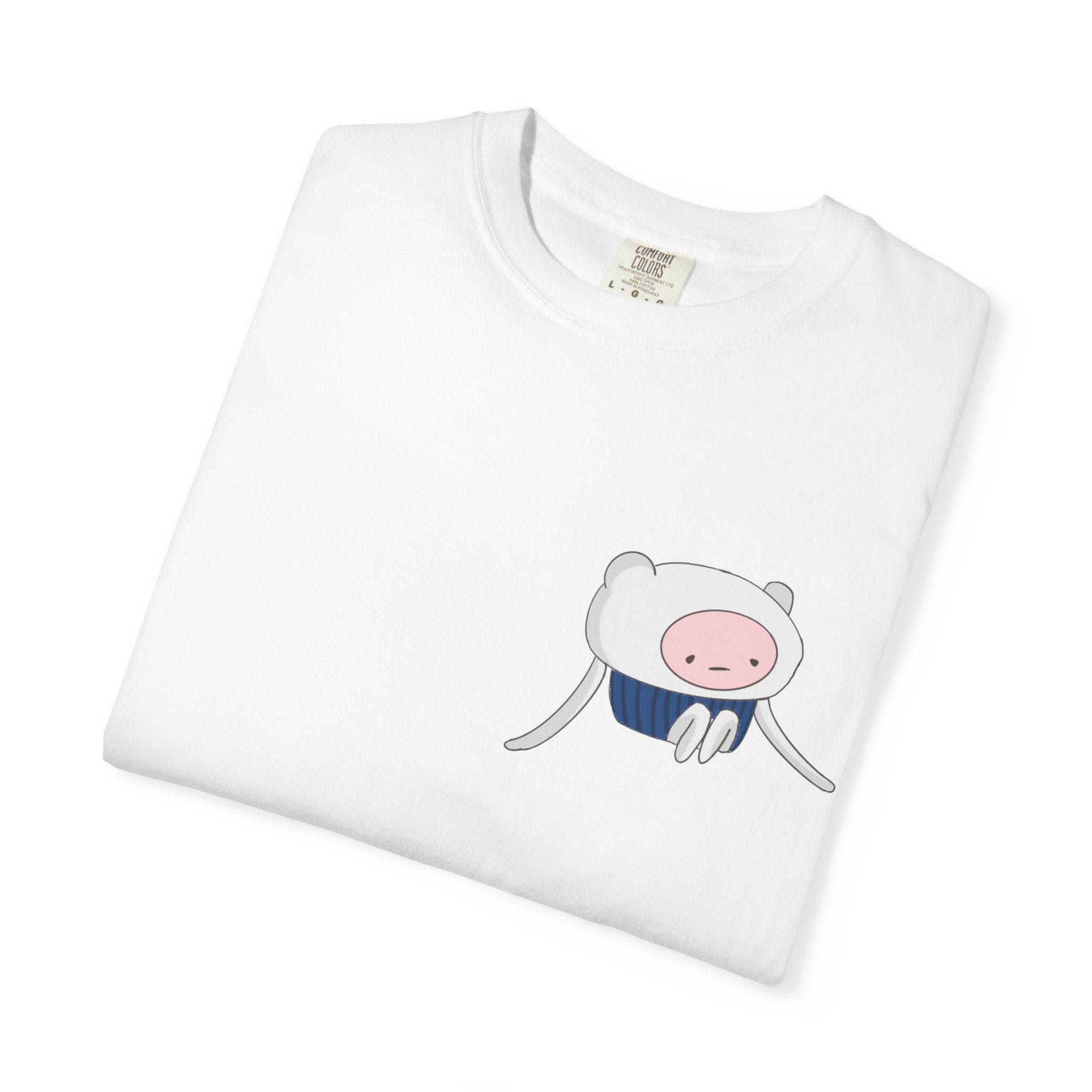 Cute Minimalist Adventure T-Shirt — Pocket Finn Cartoon Tee