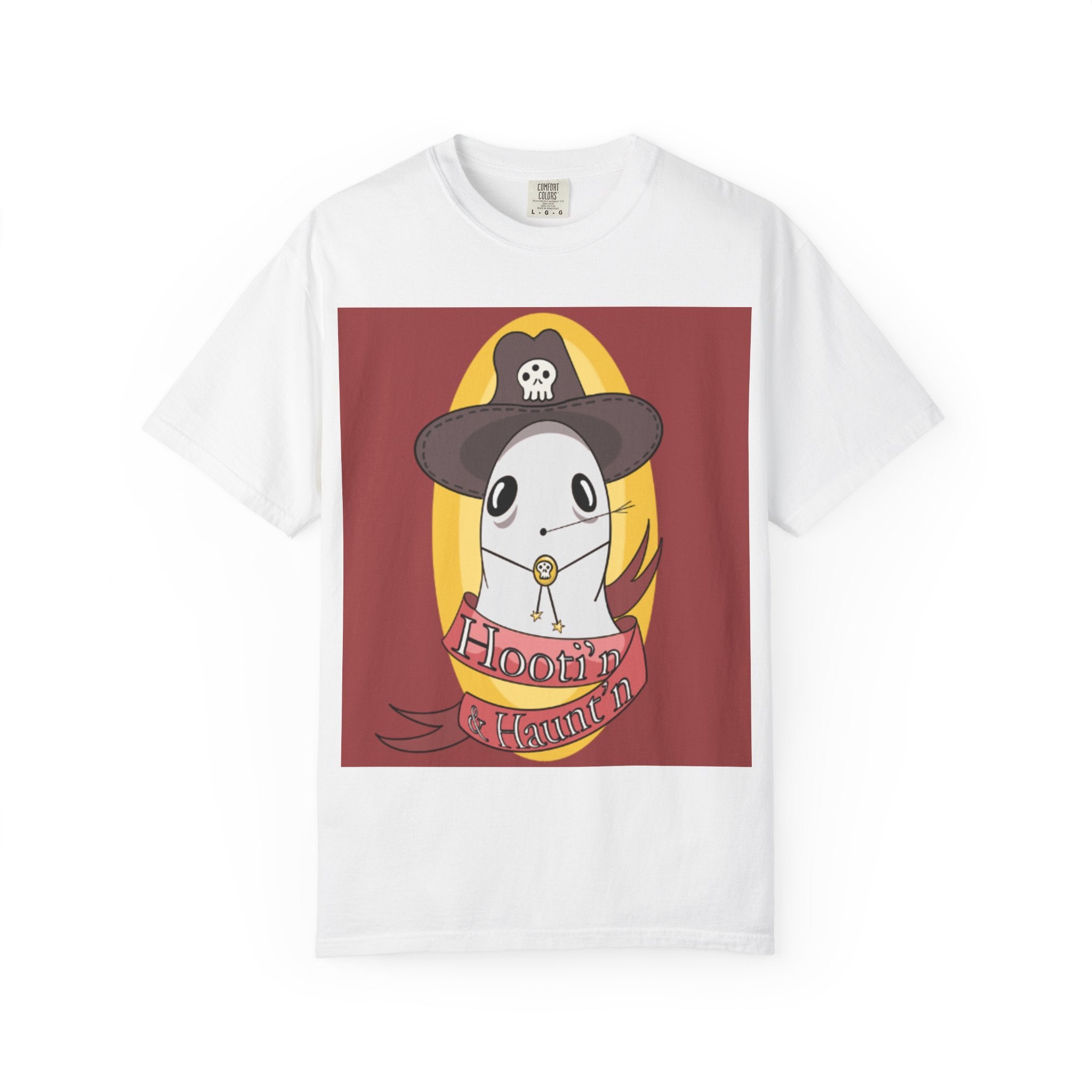 Ghost cowboy T‑Shirt — "Hootin' Halloween" Cute Spooky Tee