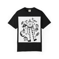 Clown Circus Graphic T-Shirt — Whimsical Black & White Illustration