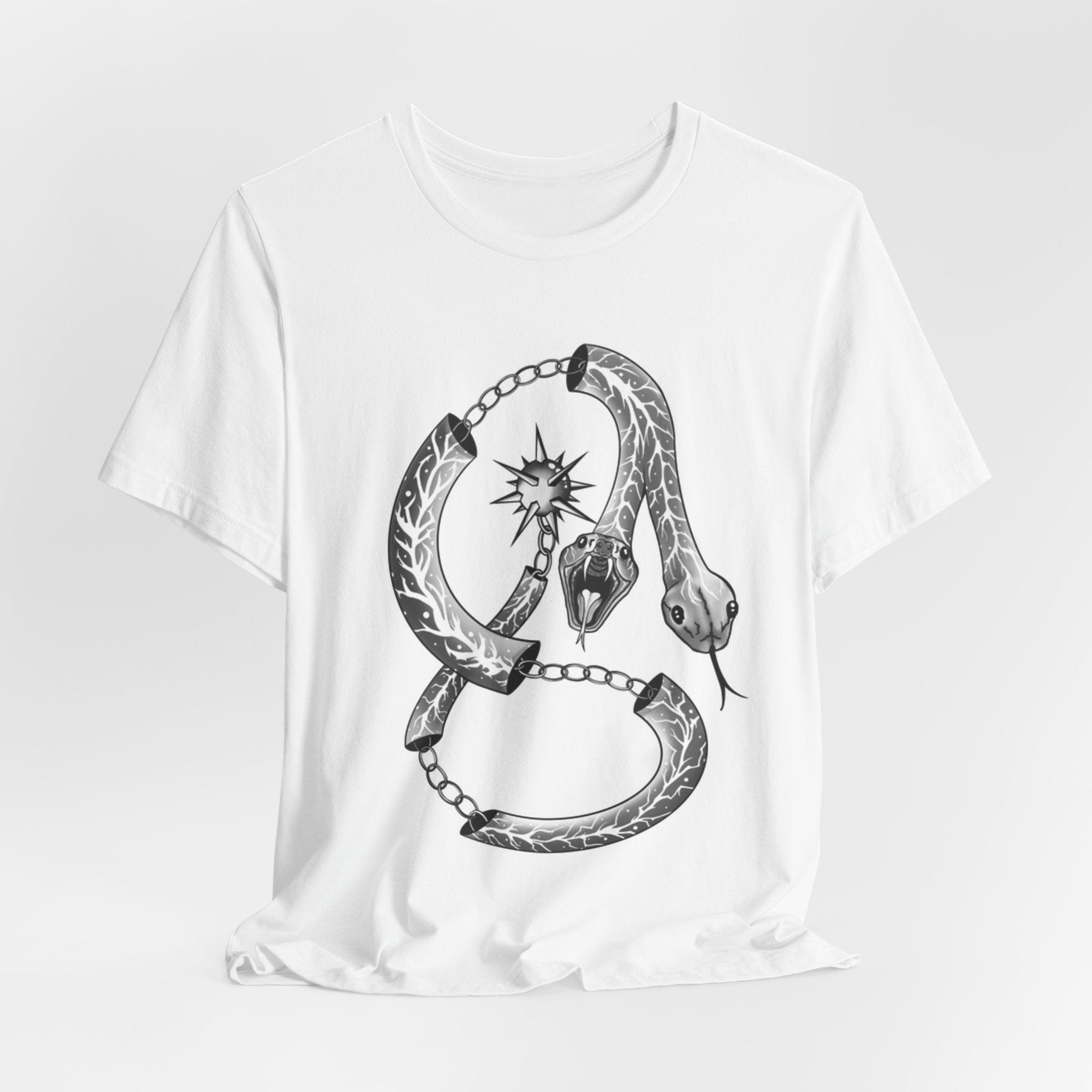 Snake Ouroboros T-Shirt – Black Ink Tattoo-Style Serpent Design