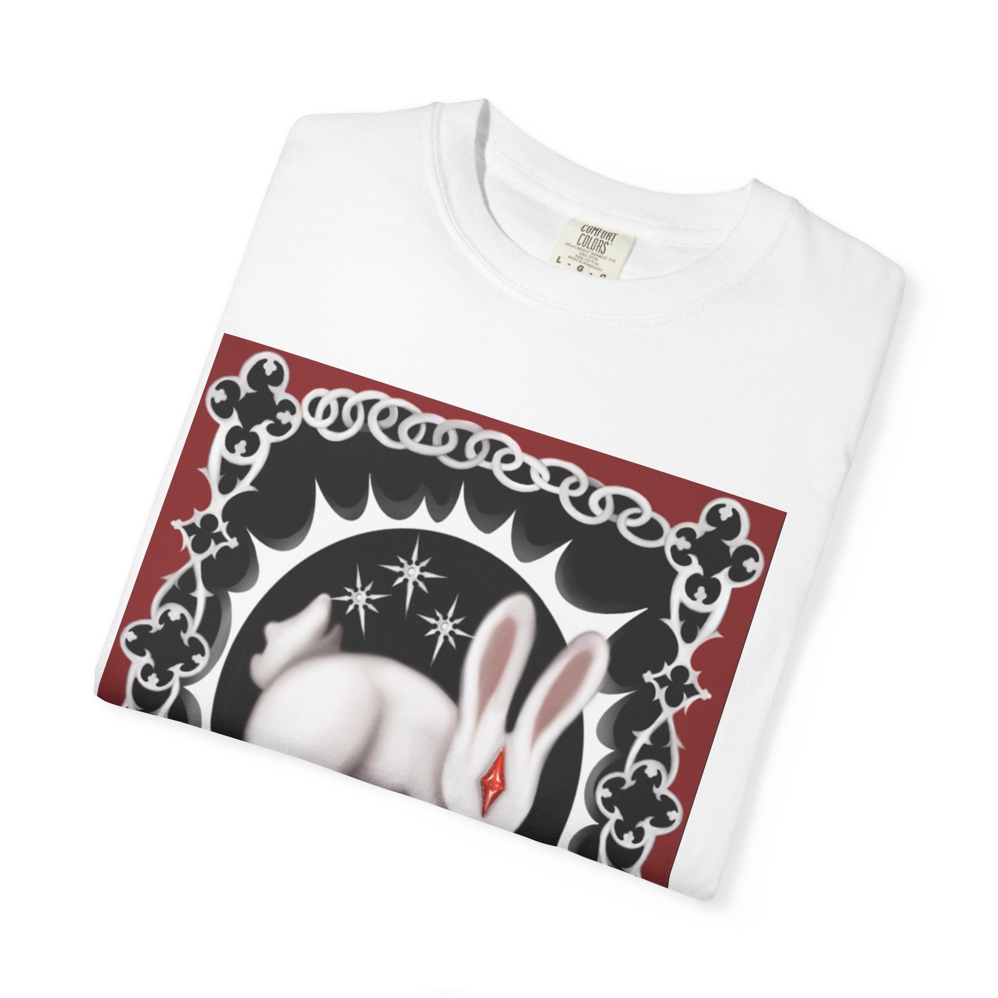 Lunar Rabbit Graphic T-Shirt — Gothic Tarot-Inspired Bunny Design