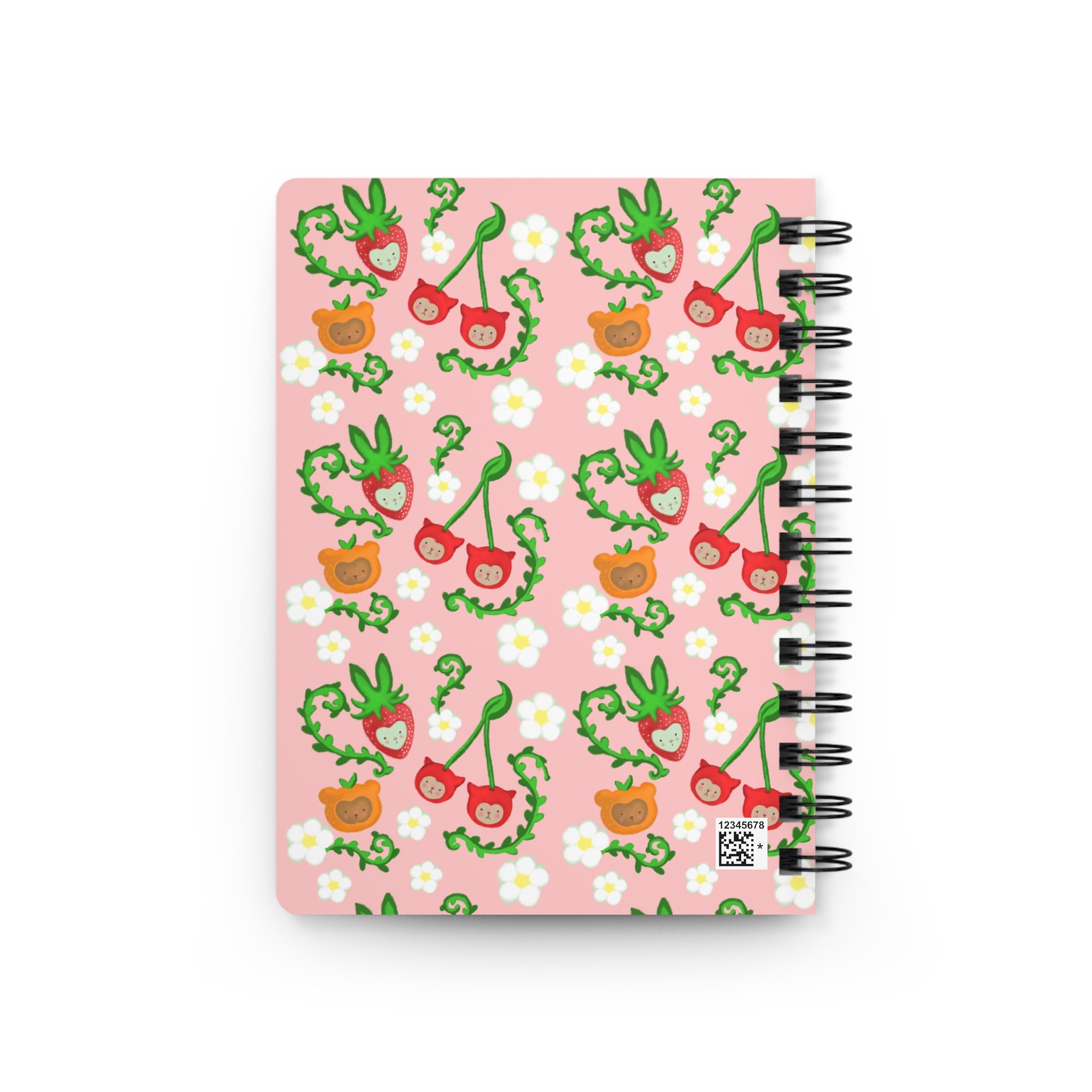 Cherry Floral Spiral Journal — Cute Pink Notebook for Notes & Planning
