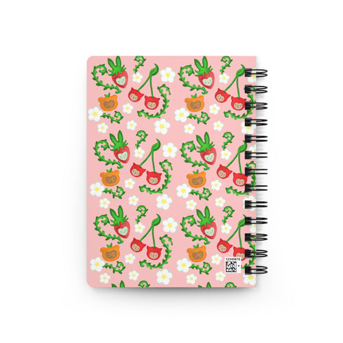Cherry Floral Spiral Journal — Cute Pink Notebook for Notes & Planning