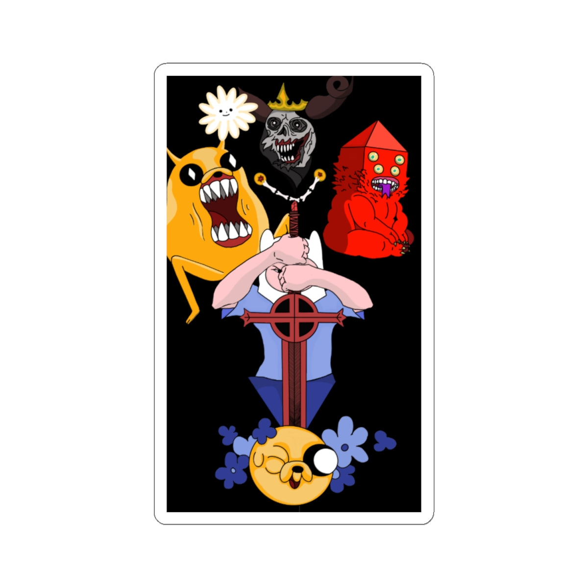 Adventure Time Character Collage Kiss-Cut Sticker — Jake, Finn & Villains