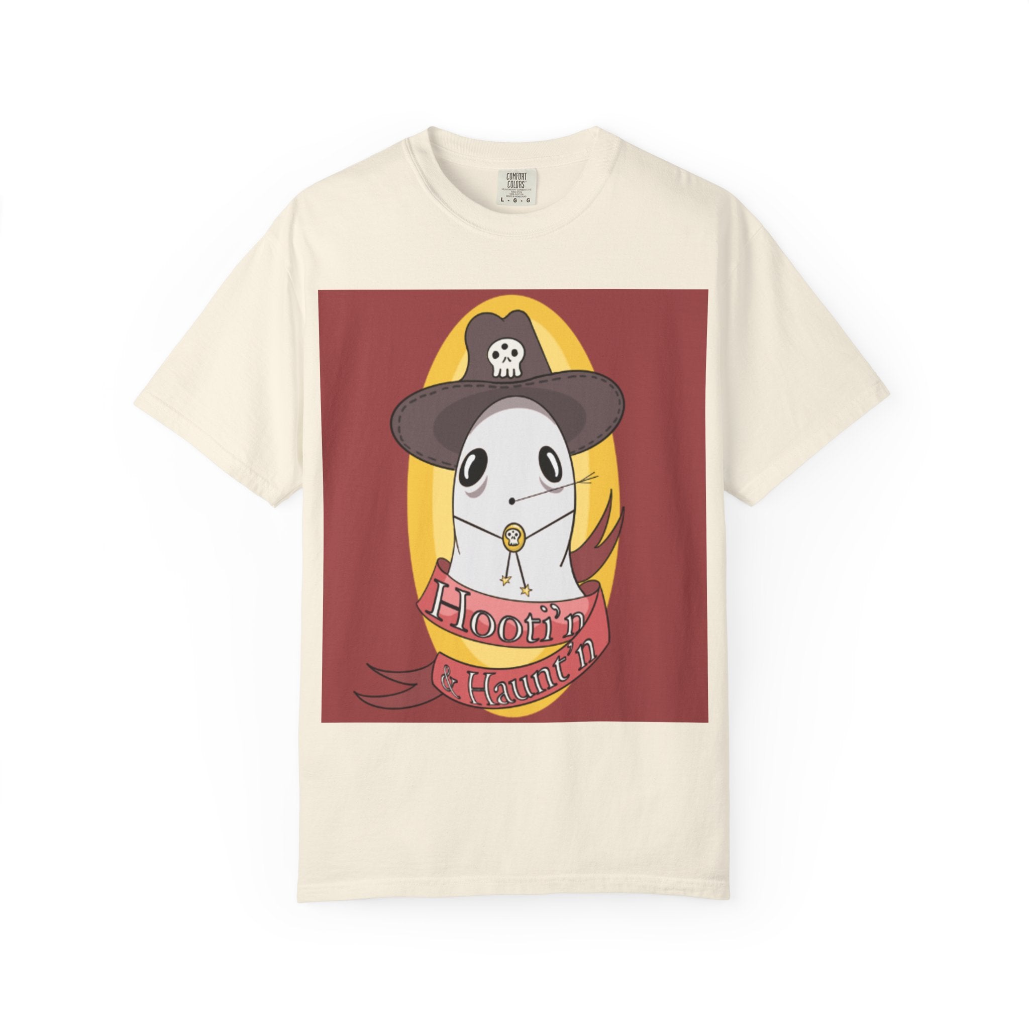Ghost cowboy T‑Shirt — "Hootin' Halloween" Cute Spooky Tee
